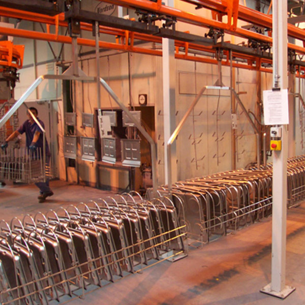 Fabricated panels on a MCM AT100 power & free conveyor Fabricated panels on a MCM AT100 power & free conveyor