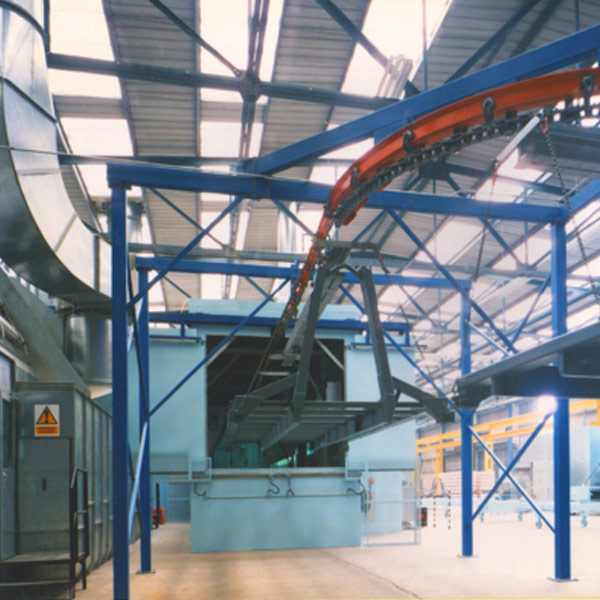 HGV trailer chassis on a MCM Powertrack 500 conveyor HGV trailer chassis on a MCM Powertrack 500 conveyor